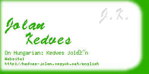 jolan kedves business card